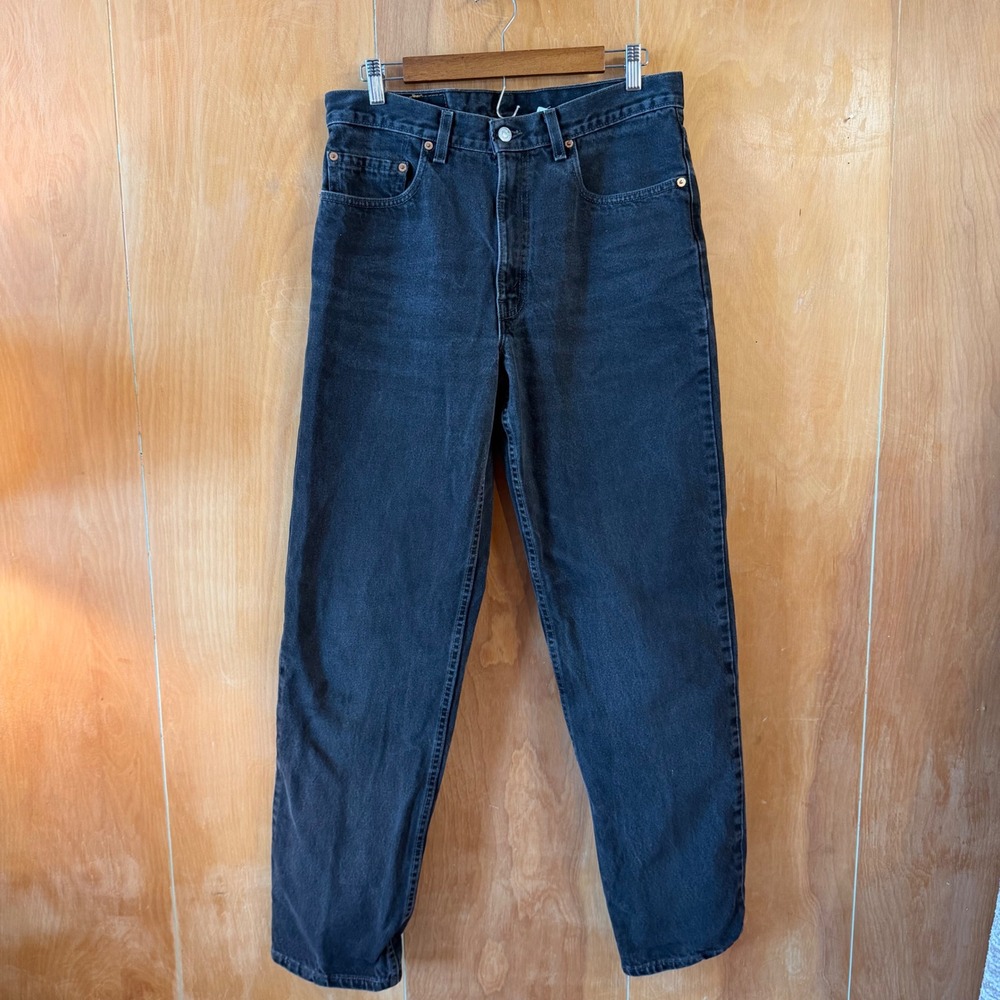 80s/90s Levis 550 Relaxed Fit Tapered Leg Black Denim Jeans Mens 34x34